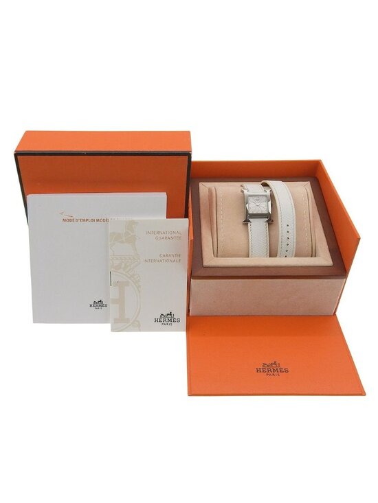 Hermes Watch Double Tour Stainless Steel Smooth Leather Silver main image 7